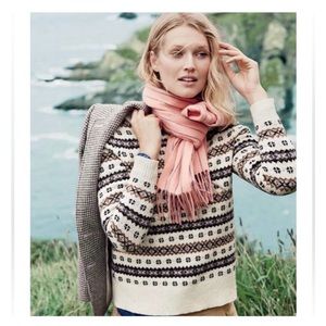 J. Crew Factory Cream and Black Patterned Sweater